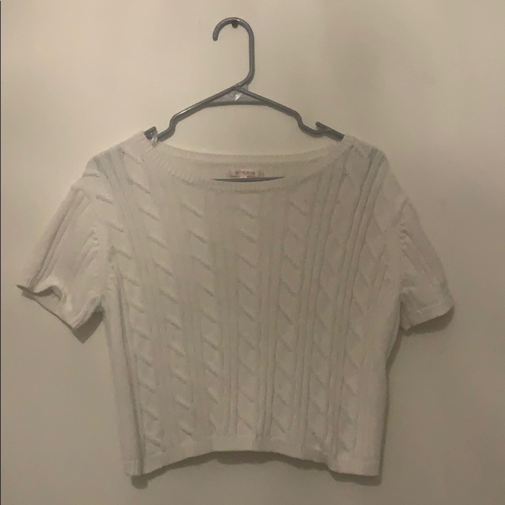 Lottie Moss Pacsun White Short Sleeve Sweater